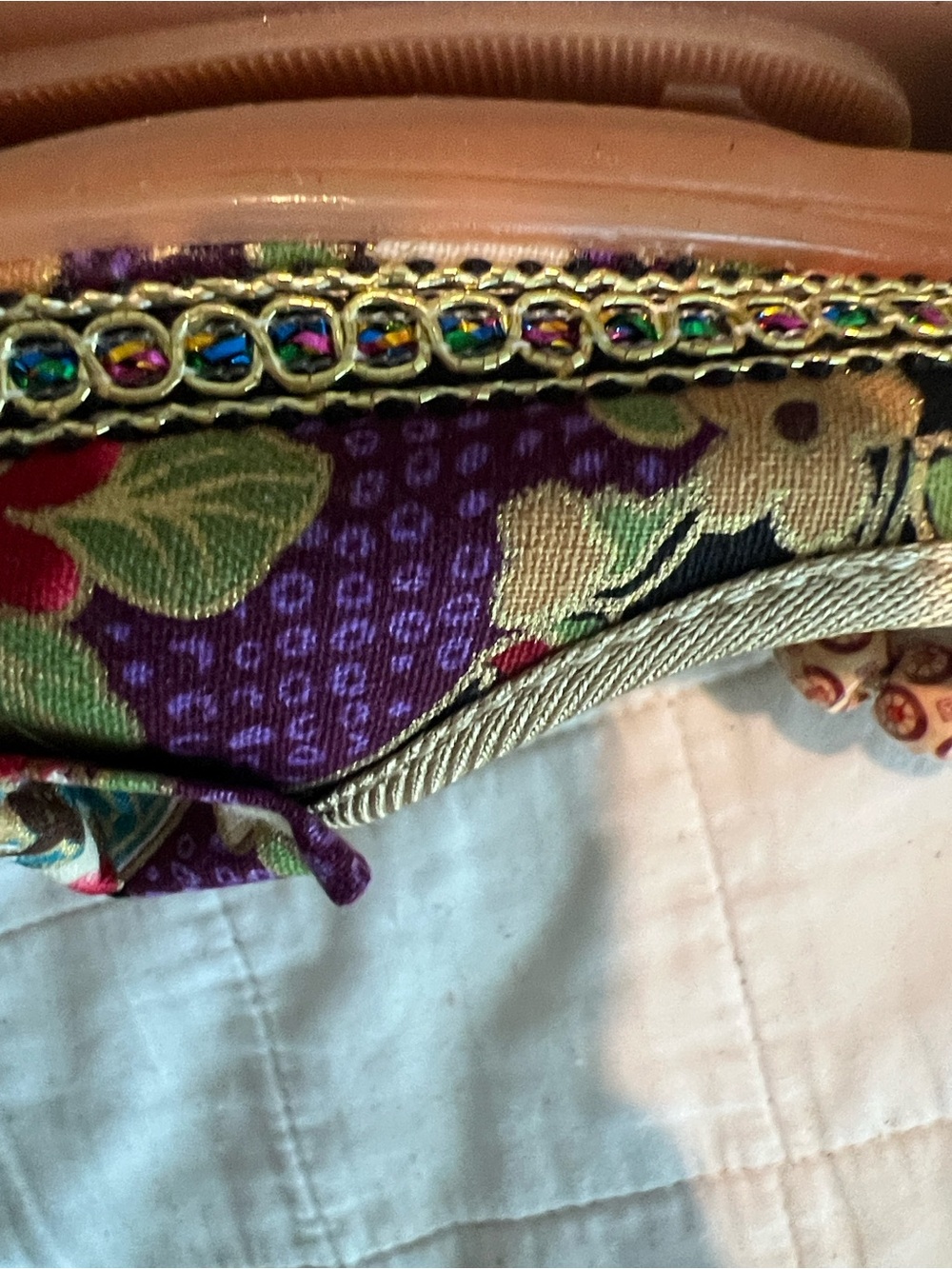 Beginning Boutique Black Multi Floral Ballet Flats with Beaded Ankle Wrap - Picture 5 of 12